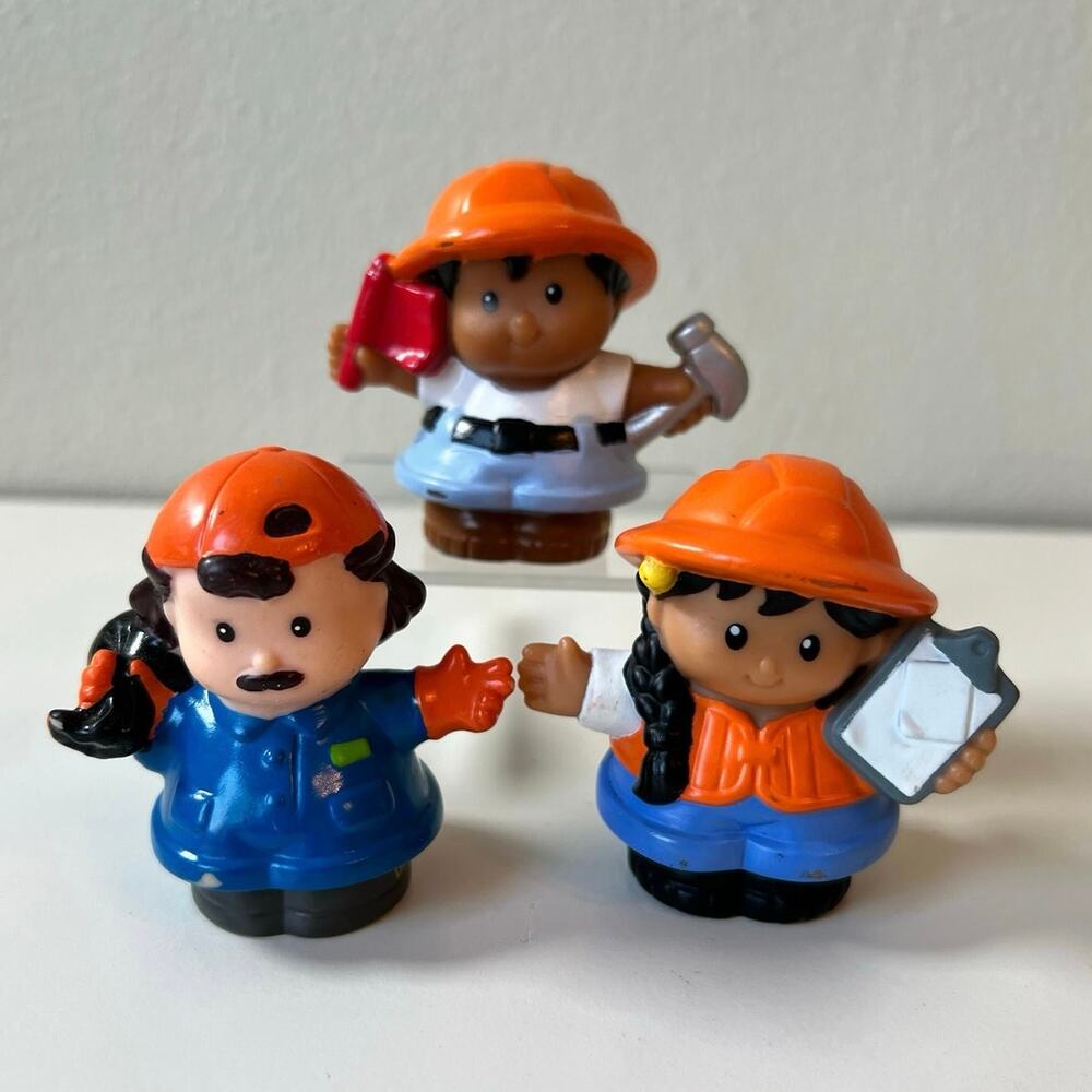 Little People Female Architect Sanitation Worker and Construction Figures